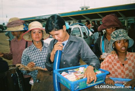 Postcard street vendors in sisaphon