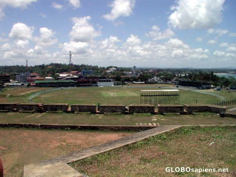 Postcard cricketfield in galle