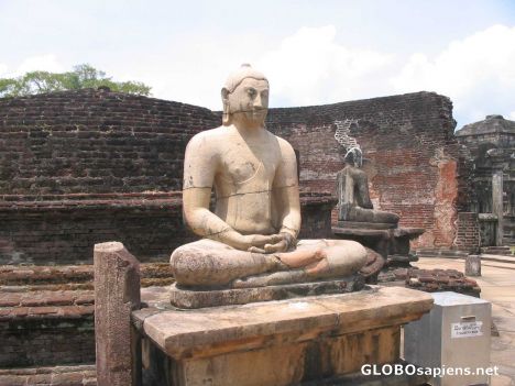 Postcard Budda statue in a hidden temple