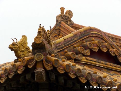 Postcard Details on roof of the Emperor's personal building