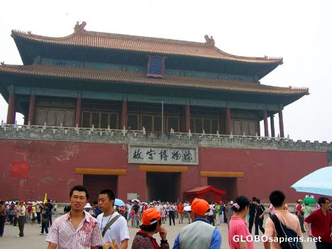 Postcard Busy with tourists, one of the Forbidden City Gate