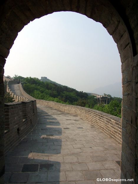 Postcard Great Wall of China, view from a Tower