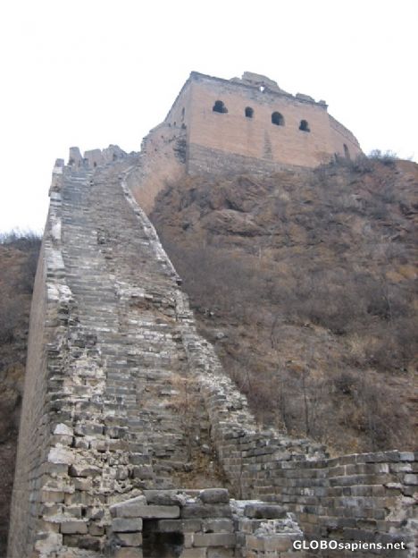 Postcard Great Wall steps