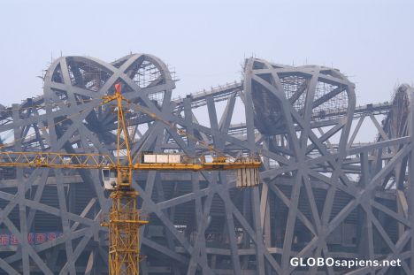 Postcard Olympics 2008 - Olympic Stadium under construction