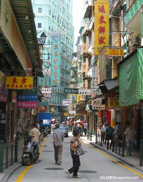Postcard Street scene Macau