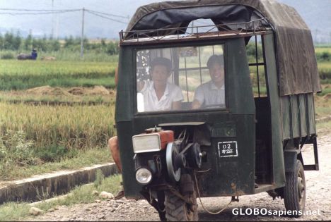 Postcard Rice farmers on the way