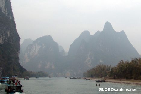 Postcard Cruising the Li River from Guilin to Yangshuo