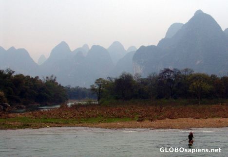 Postcard Crossing the Lijang River