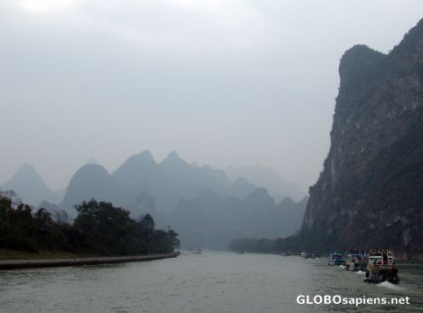 Postcard Lijang River between Guilin and Yangshuo