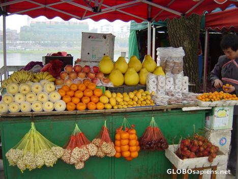 Postcard Fruit Stall
