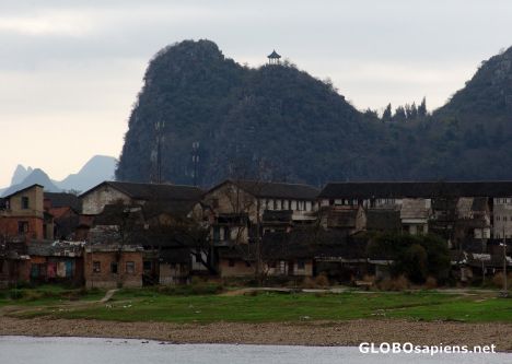 Postcard Old Guilin across Li river