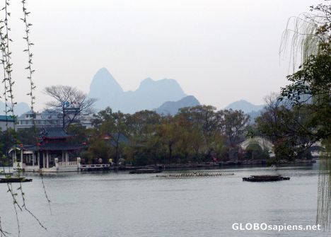 Postcard View from Guilin Li River Bridge