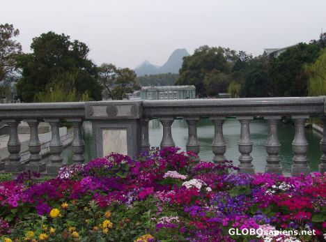 Postcard View from a city bridge - Guilin