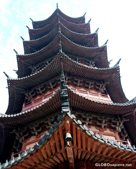 Postcard Details of the 7 roofs of the Ruigang Pagoda