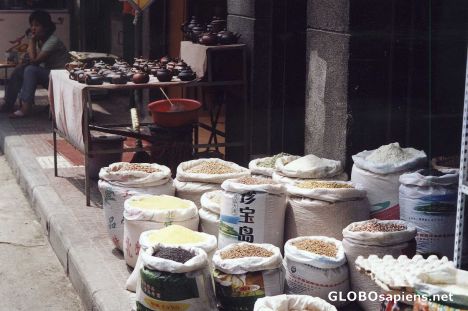 Postcard Market scene in Xian