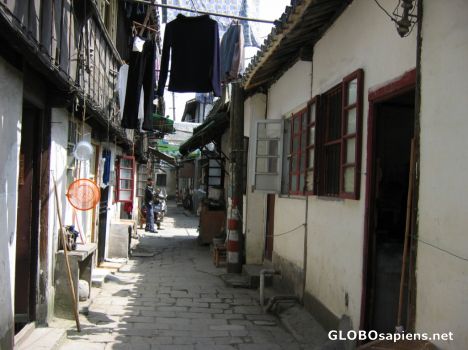 Postcard narrow village roads