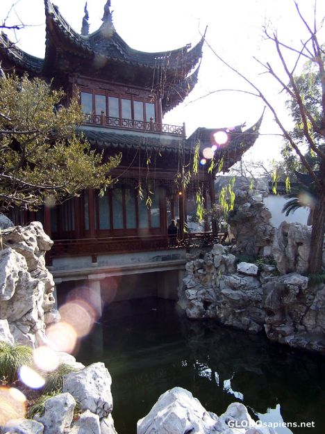 Postcard Water and curled eaves, The Yuyuan gardens