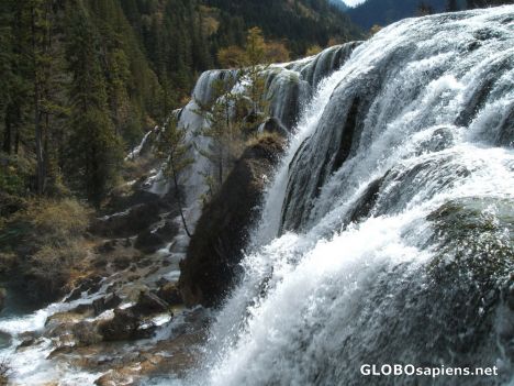 Postcard Huanglong - Waterfall