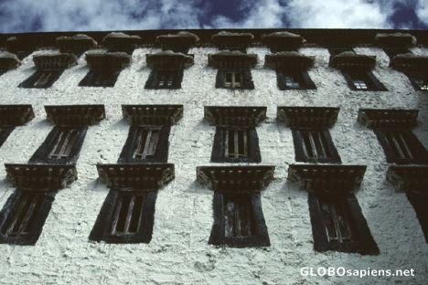 Postcard Lhasa - Windows of Potala palace