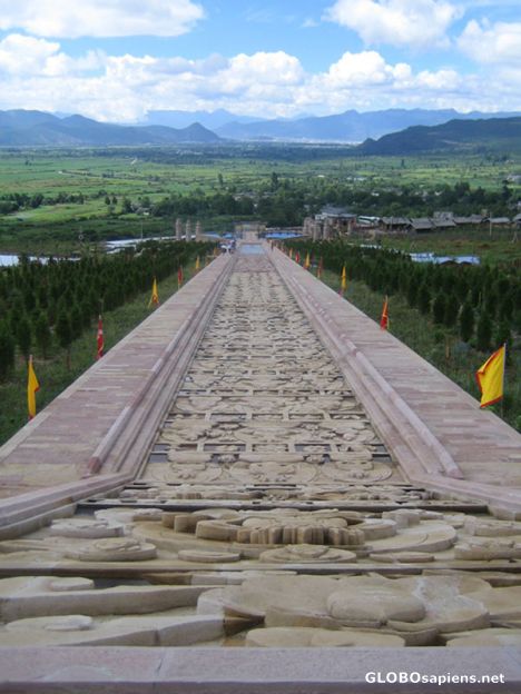 Postcard The huge stone carving - Naxi god's road