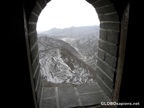 Postcard Great Wall of China in winter