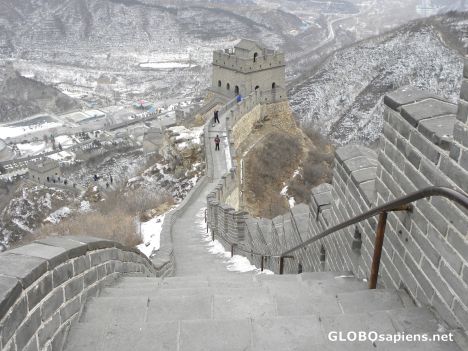 Postcard Great Wall of China in winter