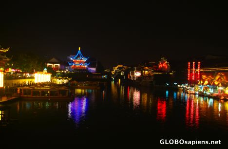 Postcard Nanjing (CN) - the Fuzimiao district at night - 1