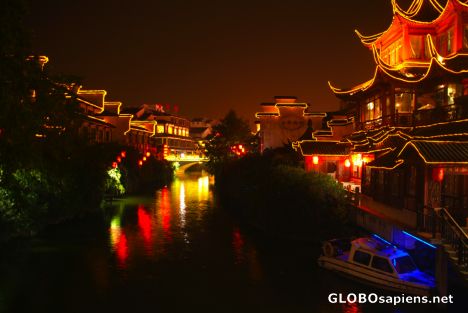 Postcard Nanjing (CN) - the Fuzimiao district at night - 2