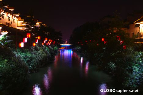Postcard Nanjing (CN) - canals at night