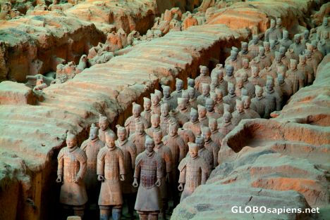 Postcard Lintong (CN) - Terracotta Army - typical view