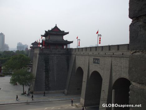 Postcard Xian City Walls - Main Gate