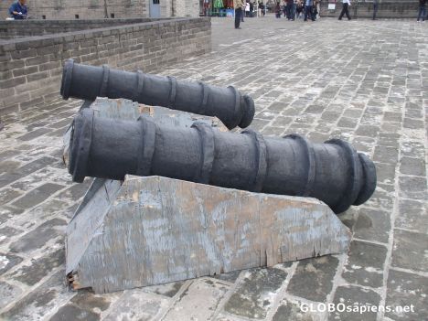 Postcard Cannons atop Xian City Walls
