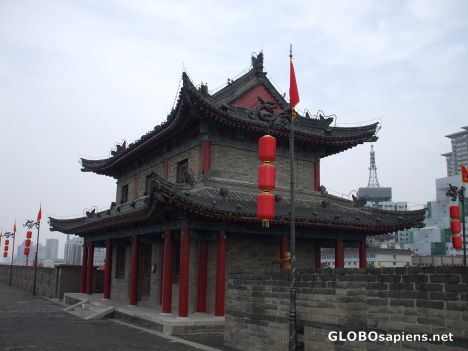 Postcard Xian's City Wall Guard Tower