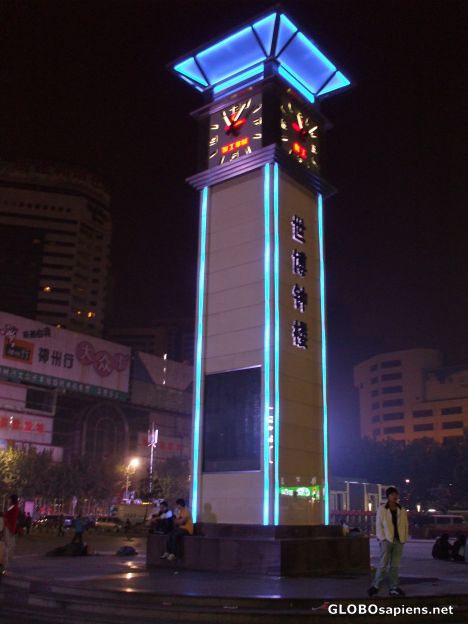 Postcard Clock Tower near Shanghai Train Station