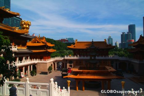Postcard Shanghai (CN) - Jing'an Temple - the courtyard
