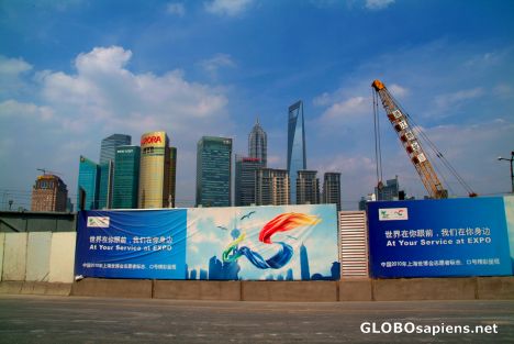 Postcard Shanghai (CN) - construction blocking views