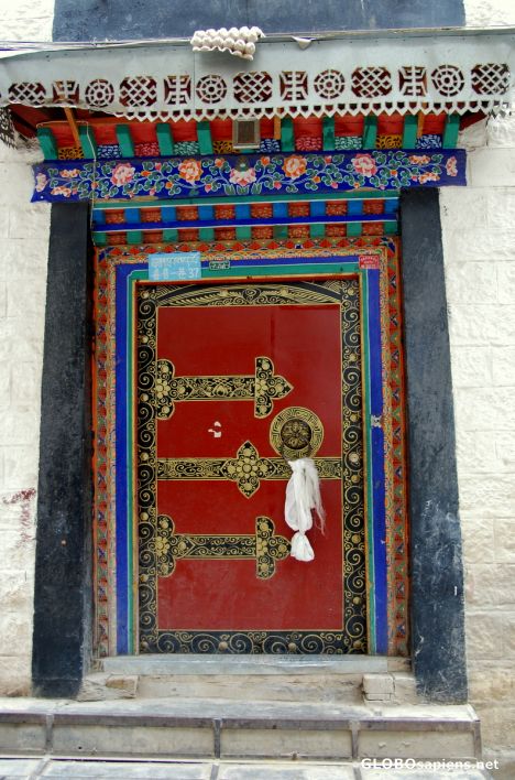 Postcard Tibetan Door