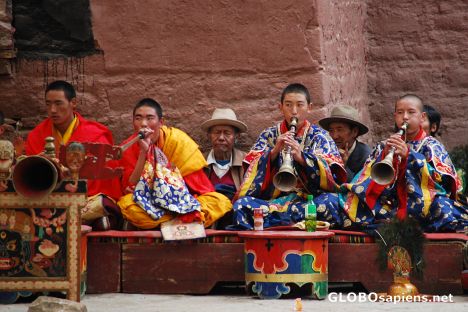 Postcard Tibetan Musicians