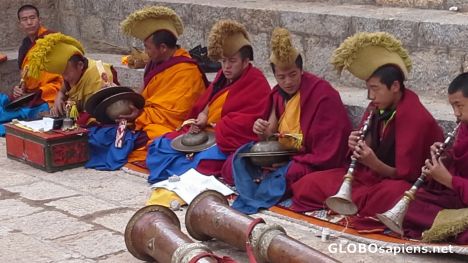 Postcard Tibetan monks