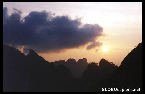 Postcard Sunset at the HuanShan mountains.