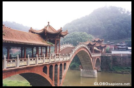 Postcard chinesse bridge.