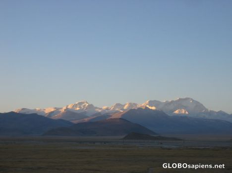 Postcard the himalayas sunrise,tibet