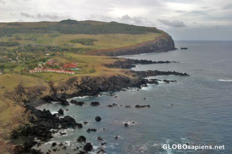 Postcard Rapa Nui (Isla de Pascua): Vista desde la aeronave