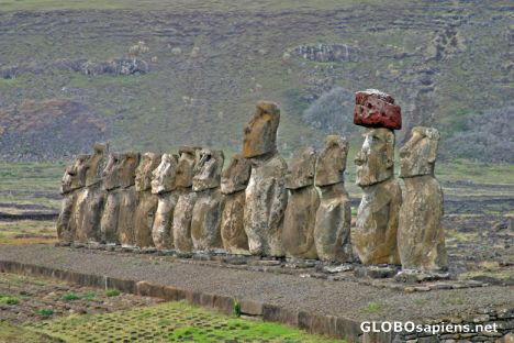 Postcard Ahu Tongariki - Los Quince Moai