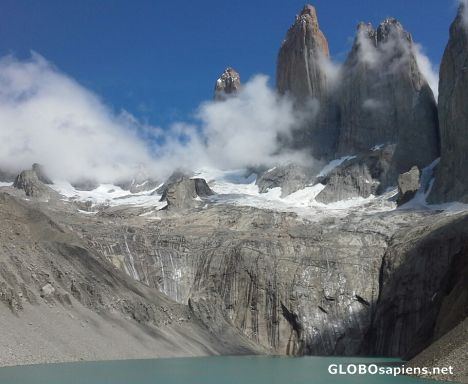 Postcard Torres del Paine base lookout