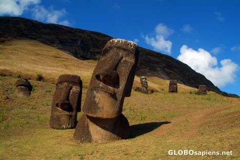 Postcard Easter Island Giant Heads