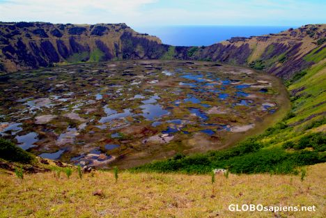 Postcard Rapa Nui - volcano