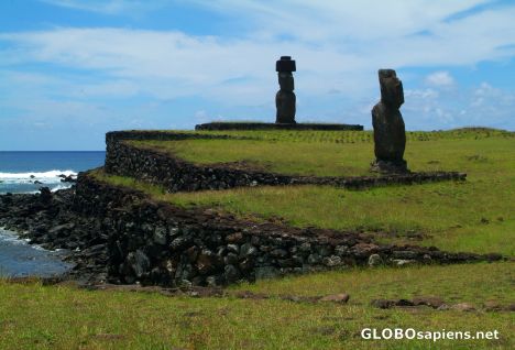 Postcard Rapa Nui - the shore