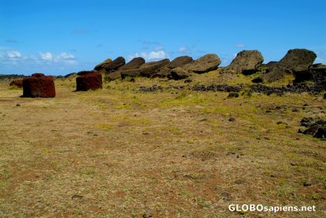 Postcard Rapa Nui - ahu that fell