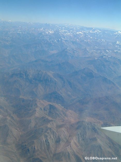 Postcard aerial view of the Andes